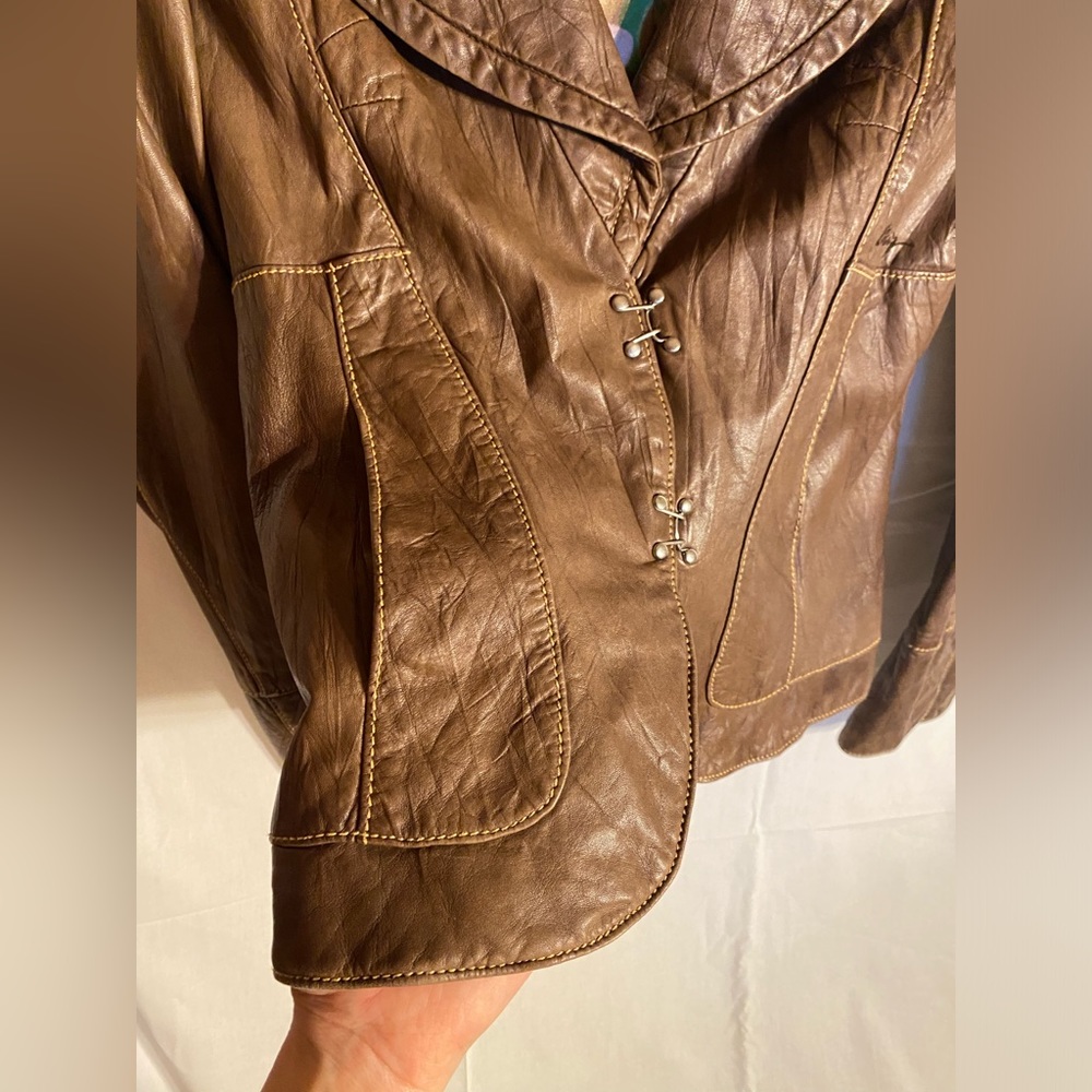 MissSixty Brown Leather Jacket - Picture 3 of 4